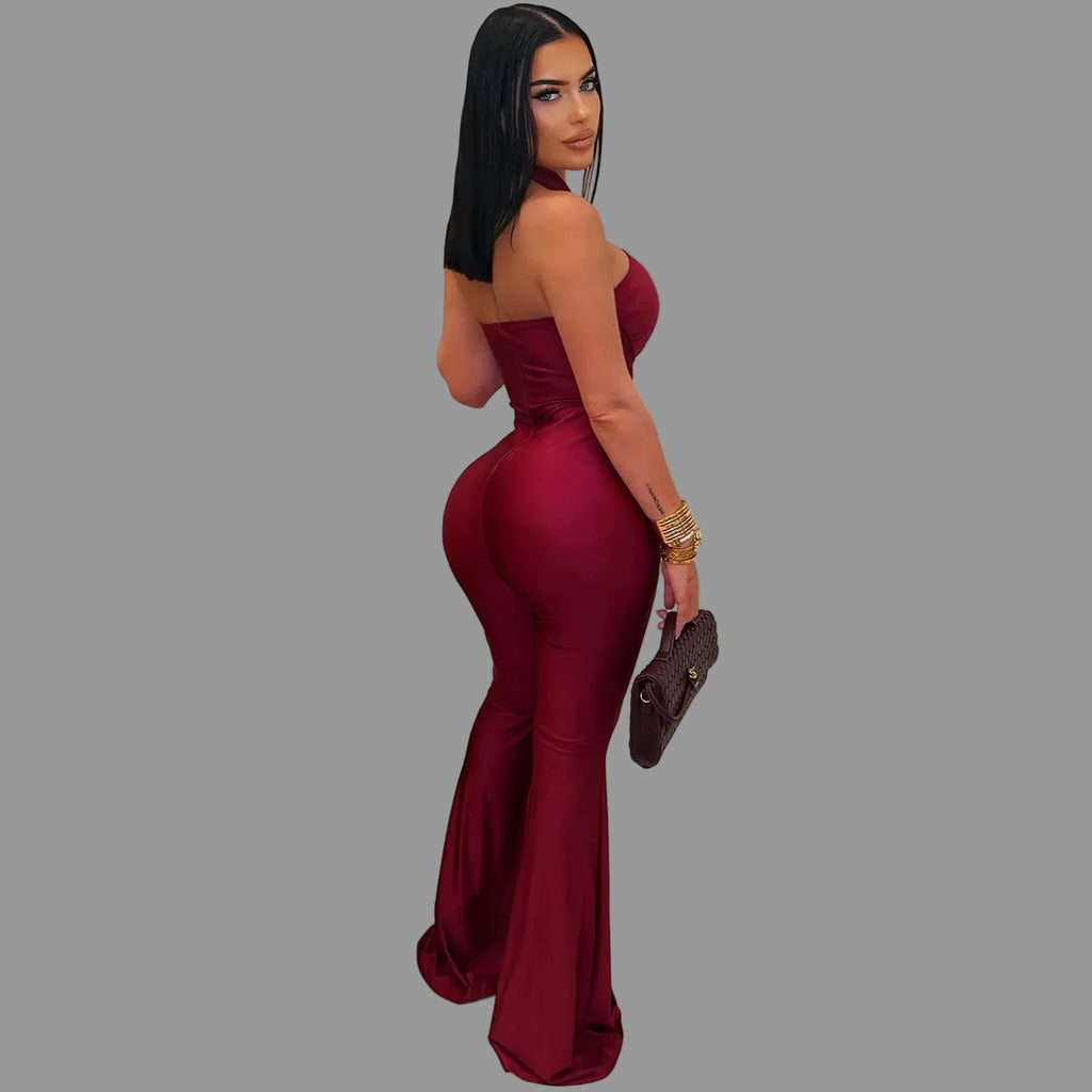 Women's Jumpsuit Sexy High Quality Slim Fit Halter Romper for Birthday Party Club