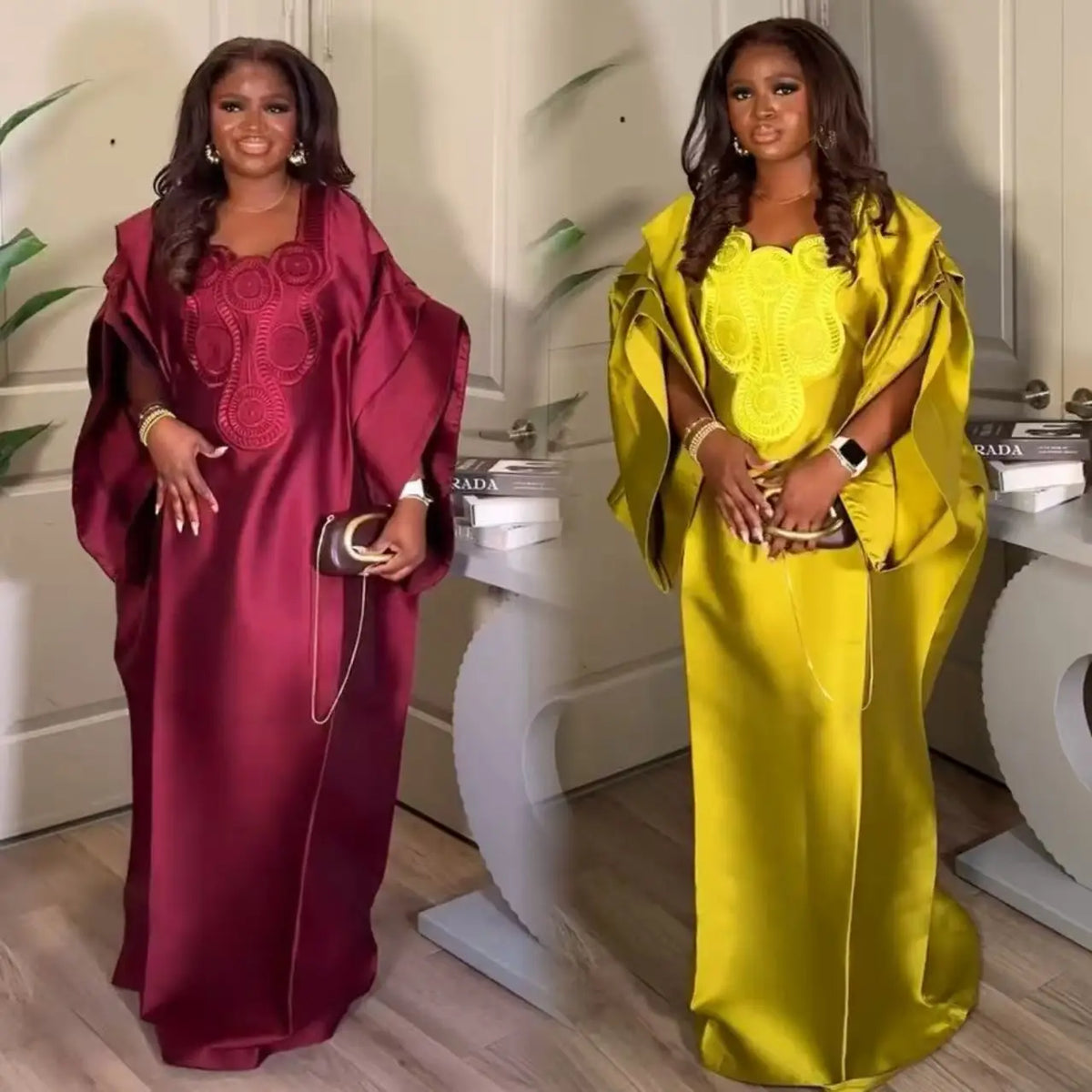 Luxury Boubou Traditional Abaya African Woman Robe Elegant Dress for Party