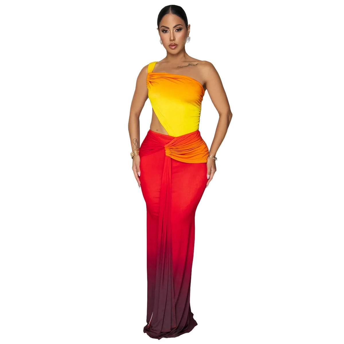 Women's Summer Ruched Floor-Length Solid Backless Sexy Robe Dress for Birthday Party Club