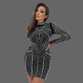 Luxury Sexy Mini Dress Rhinestone Short Dresses Party Club Dressing Women's Dresses