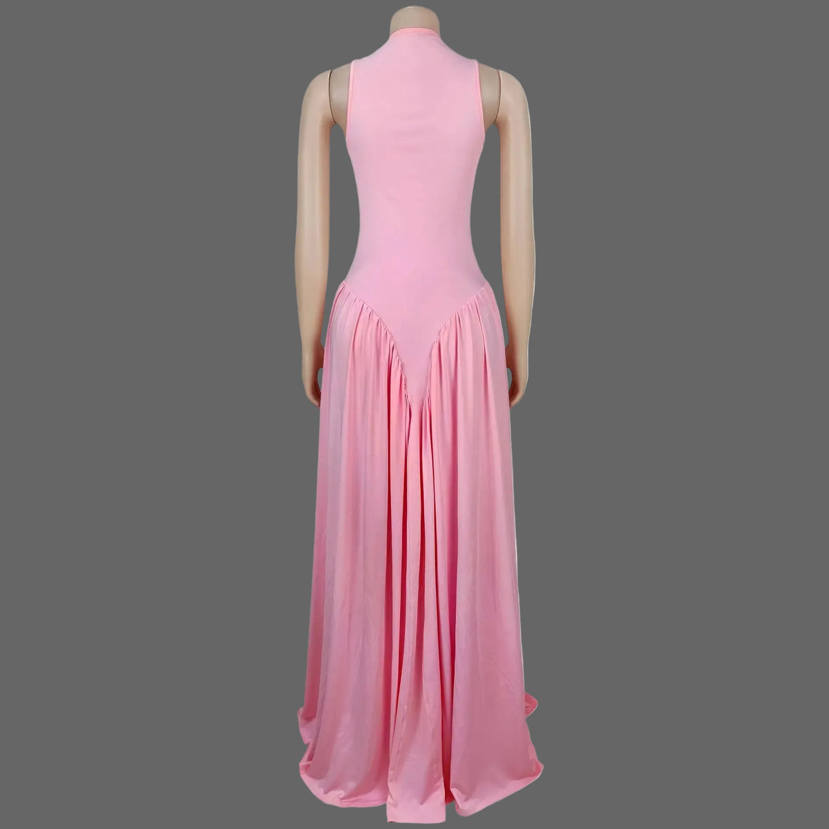Summer Woman Maxi Dress Stretchy Sleeveless Ruched Bodycon for Daily Dressing