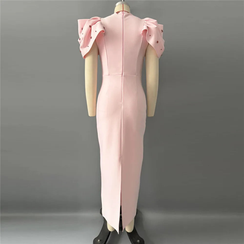 Embellished Bandage Maix Dress Woman Dinner Gown Prom Dress for Party Birthday
