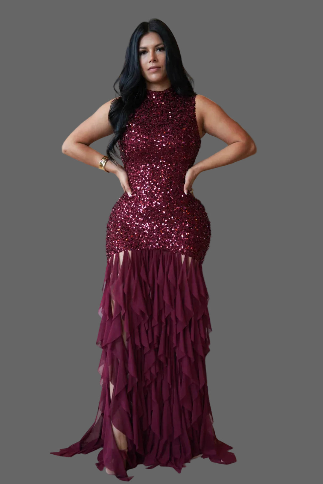 Sequin Patchwork Maxi Dress Woman Elegant Evening Dress Dinner Party Gown