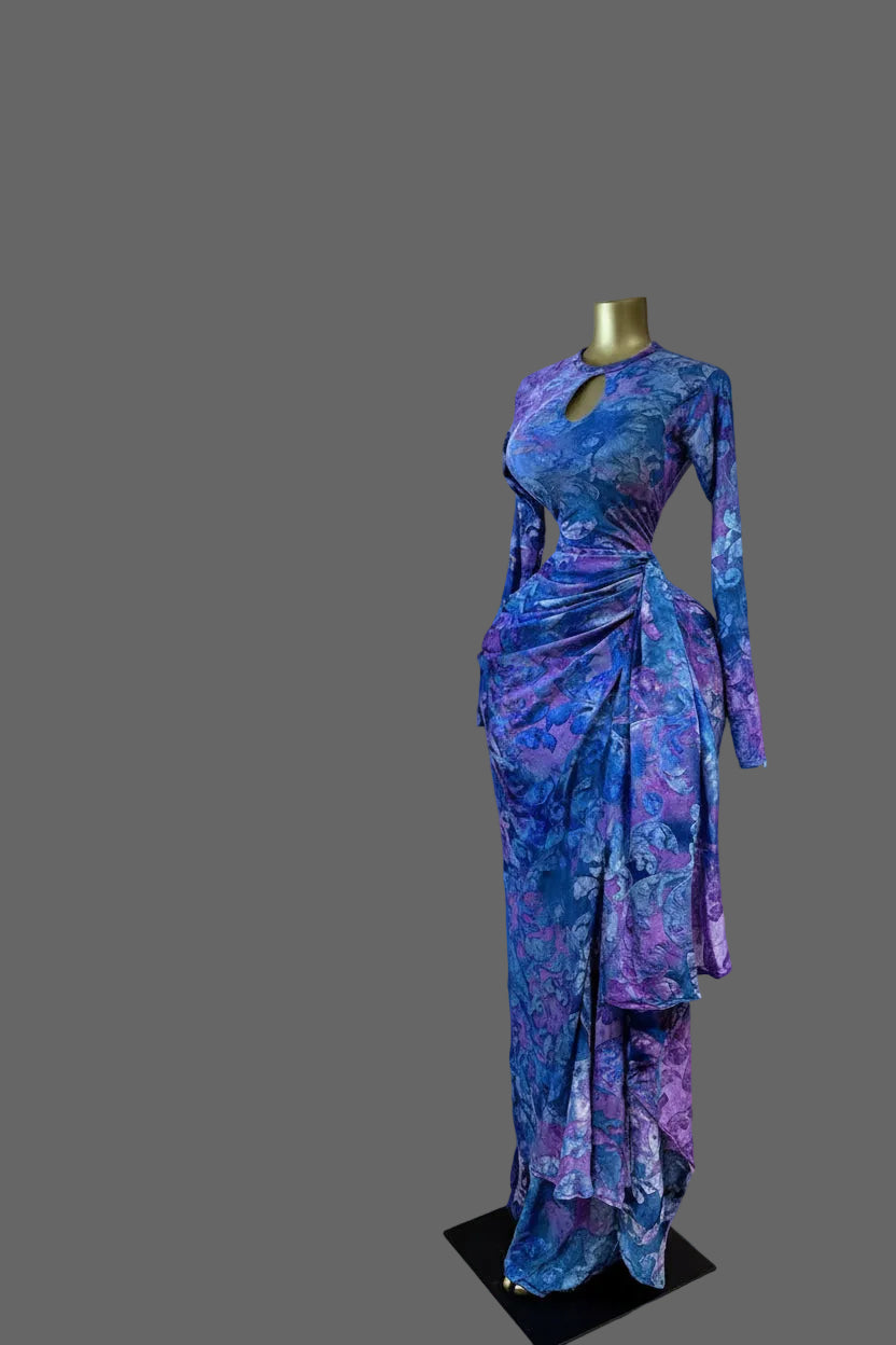 Women’s Floral Ruched Maxi Dress