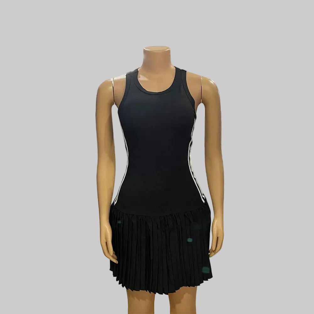 Women’s Pleated Sleeveless Mini Dress