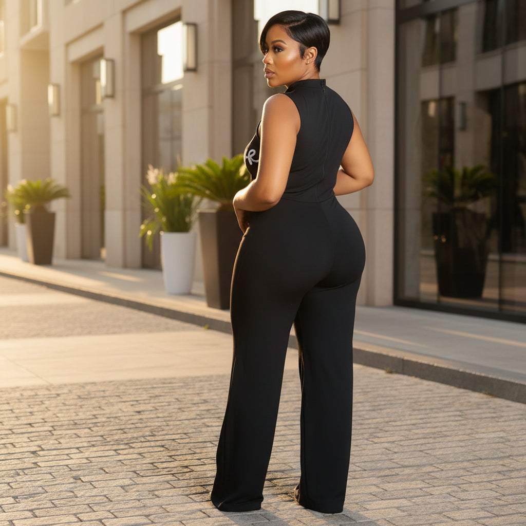 Women Stretch Sleeveless Jumpsuit Slim Fit Romper Lady Casual Wear