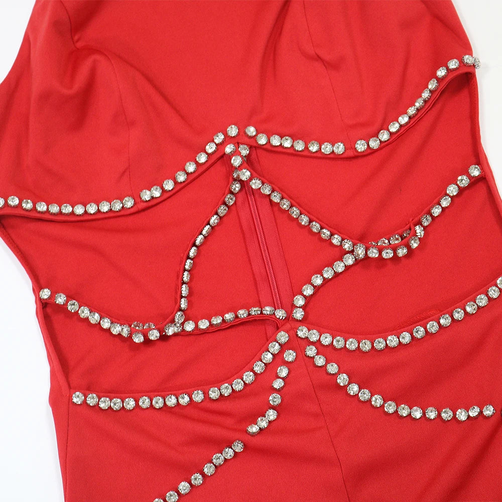 Halter Jumpsuit Stretchy Woman Hollow Out Romper for Club Night