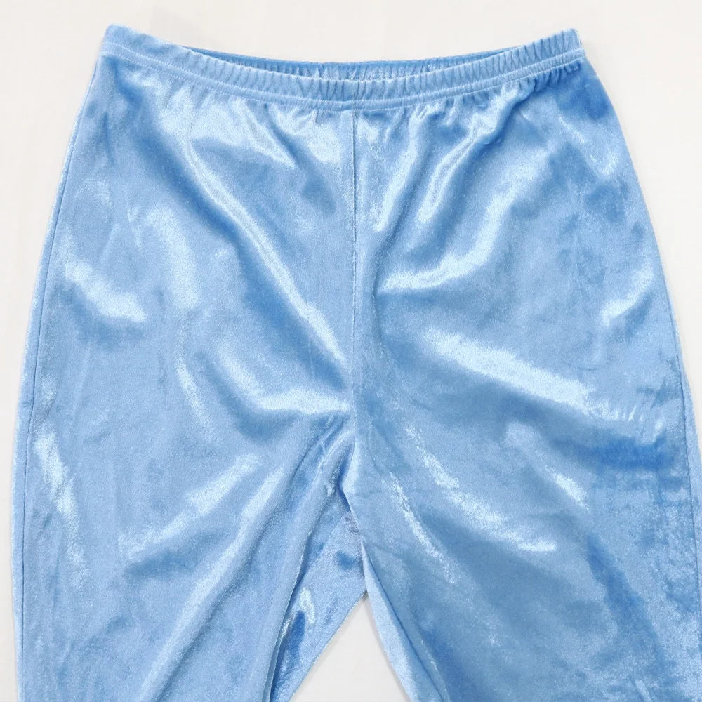 Women's Two-Piece Set Strapless Crop Top Rhinestones Skinny Fit Long Pants Casual Solid Short