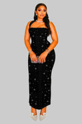 Woman Evening Dress Halter Maxi Dresses Dinner Gown Beading Bandage Bodycon for Birthday Party